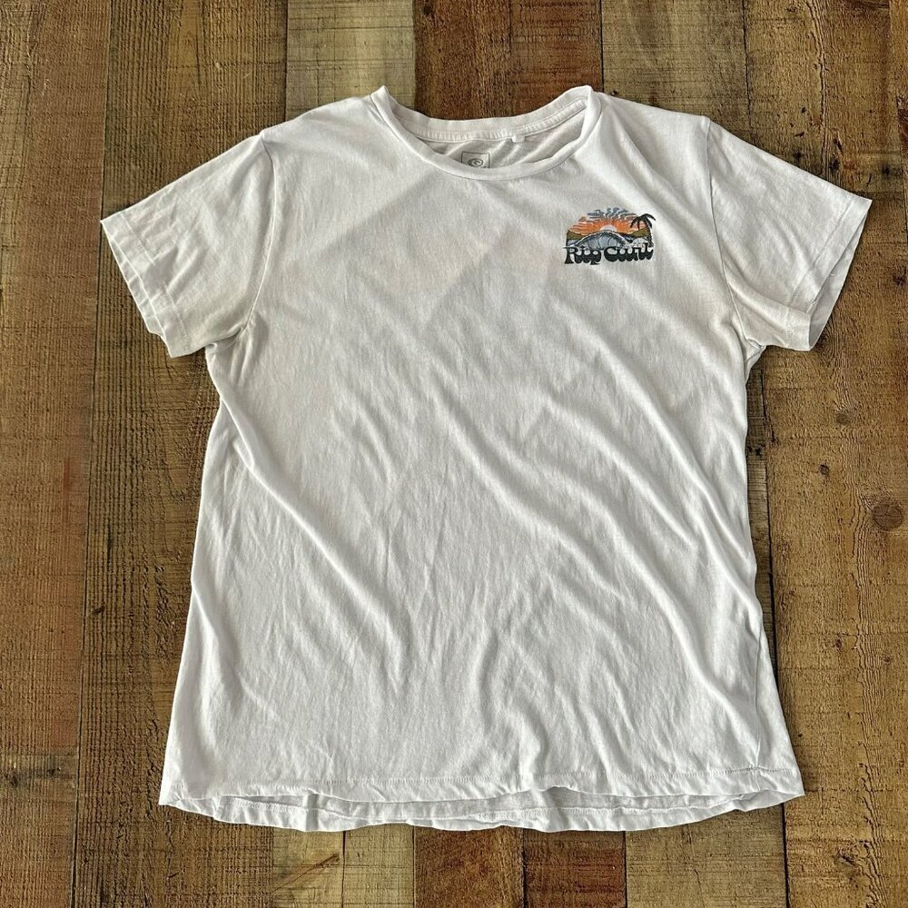 Rip Curl Womens size medium White Graphic Short Sleeve T-Shirt